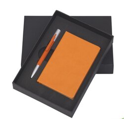  Подарочный набор с ежедневником А6 и ручкой  в пяти цветах  покрытие софт тач 